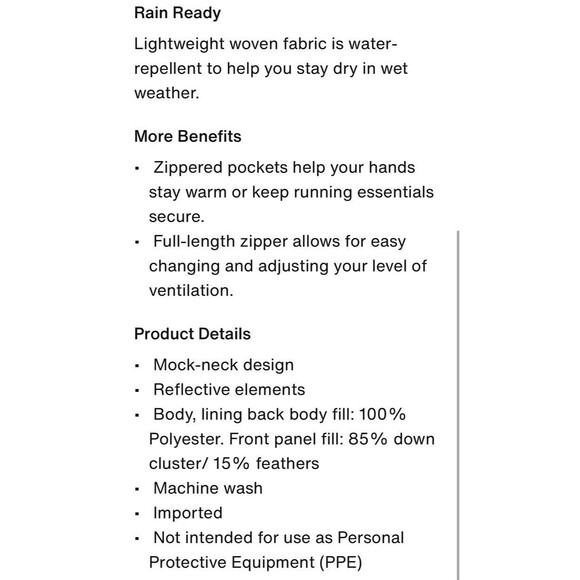 Nike Therma Fit ADV Water Repel Down Fill Running Jacket Vest Men LT FB7542-010 - Picture 16 of 16